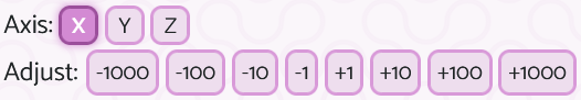 Coordinate adjustment options